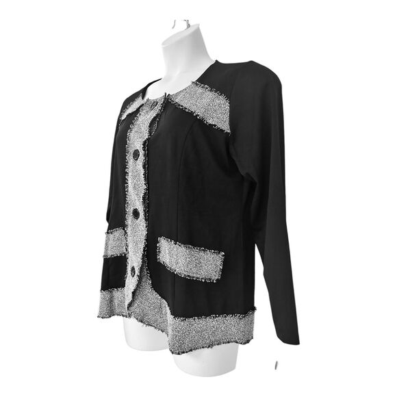 Monroe & Main Tweed-y Pantset Office Casual Desk Dinner Party Gaucho Pant Suit - Picture 6 of 16